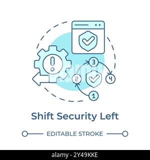 Shift security left soft blue concept icon Stock Vector