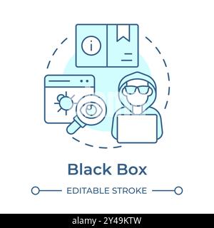 Black box soft blue concept icon Stock Vector