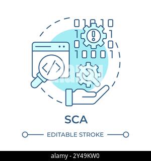 SCA soft blue concept icon Stock Vector