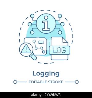 Logging soft blue concept icon Stock Vector