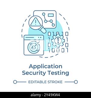 Application security testing soft blue concept icon Stock Vector