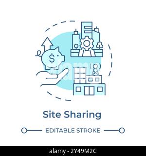Site sharing soft blue concept icon Stock Vector
