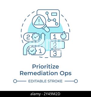 Prioritize remediation ops soft blue concept icon Stock Vector