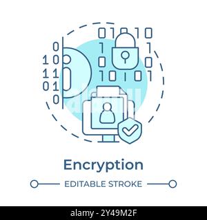 Encryption soft blue concept icon Stock Vector