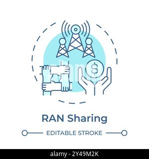 RAN sharing soft blue concept icon Stock Vector