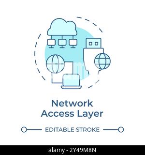 Network access layer soft blue concept icon Stock Vector