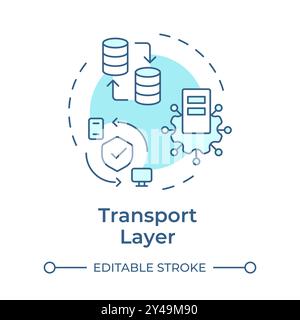 Transport layer soft blue concept icon Stock Vector