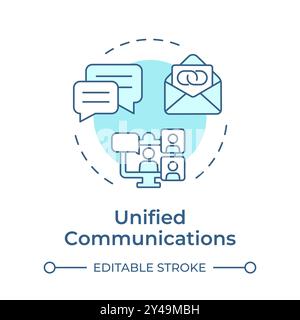 Unified communications soft blue concept icon Stock Vector