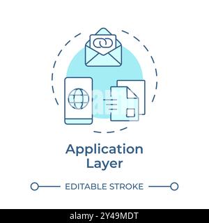 Application layer soft blue concept icon Stock Vector