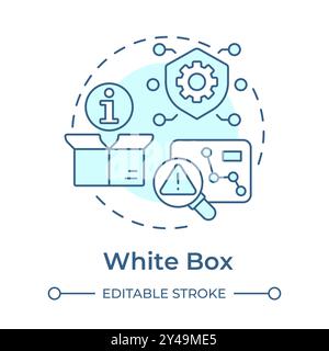 White box soft blue concept icon Stock Vector