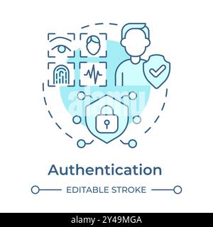 Authentication soft blue concept icon Stock Vector