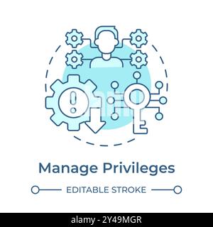 Manage privileges soft blue concept icon Stock Vector