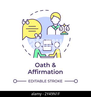 Oath and affirmation multi color concept icon Stock Vector