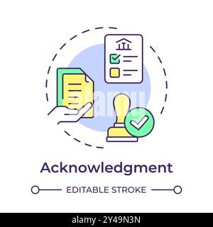 Public acknowledgement multi color concept icon Stock Vector Image ...