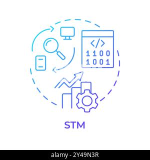 STM blue gradient concept icon Stock Vector