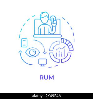 RUM blue gradient concept icon Stock Vector