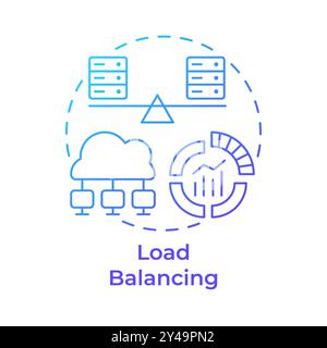 Load balancing blue gradient concept icon Stock Vector