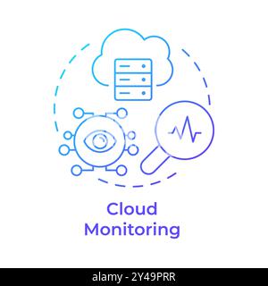 Cloud monitoring blue gradient concept icon Stock Vector