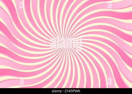 Pink Yellow Candy Cream Swirl. Vanilla Strawberry Spiral Background Stock Vector