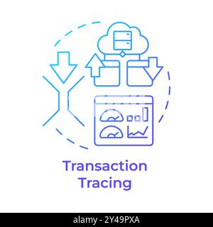 Transaction tracing blue gradient concept icon Stock Vector