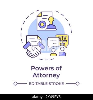 Powers of attorney multi color concept icon Stock Vector