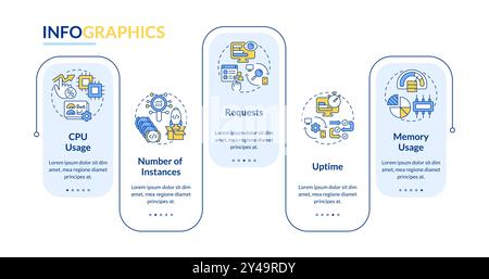 Metric monitoring rectangle infographic vector Stock Vector