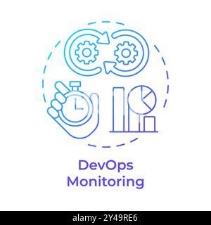 DevOps monitoring blue gradient concept icon Stock Vector