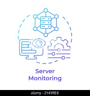 Server monitoring blue gradient concept icon Stock Vector