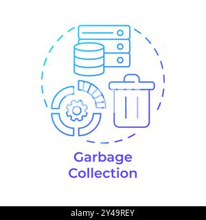 Garbage collection blue gradient concept icon Stock Vector