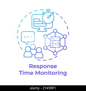Response time monitoring blue gradient concept icon Stock Vector