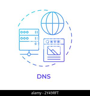 DNS blue gradient concept icon Stock Vector