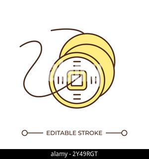 Ancient coins RGB color icon Stock Vector