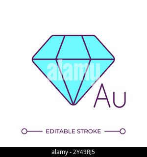 Au Gold Chemical Element Periodic Table. Single vector illustration ...