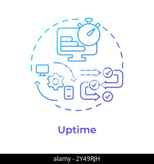 Uptime blue gradient concept icon Stock Vector