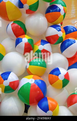 Close-up of multi-color toy balls. Stock Photo