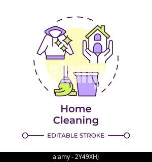 Home cleaning multi color concept icon Stock Vector