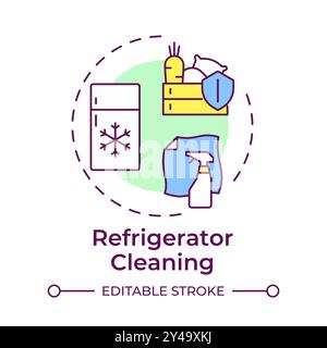 Refrigerator cleaning multi color concept icon Stock Vector