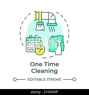One time cleaning multi color concept icon Stock Vector