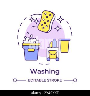 Washing multi color concept icon Stock Vector