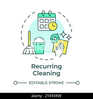 Recurring cleaning multi color concept icon Stock Vector