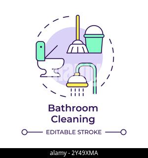 Bathroom cleaning multi color concept icon Stock Vector