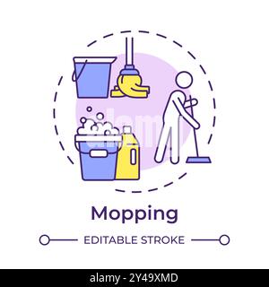 Mopping multi color concept icon Stock Vector