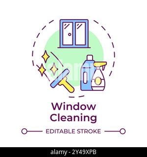 Window cleaning multi color concept icon Stock Vector