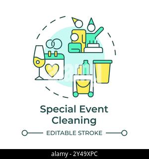 Special event cleaning multi color concept icon Stock Vector
