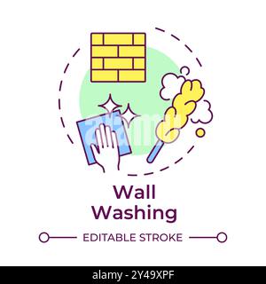 Wall washing multi color concept icon Stock Vector