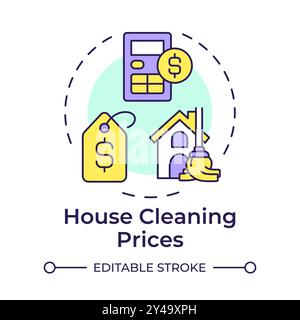 House cleaning prices multi color concept icon Stock Vector