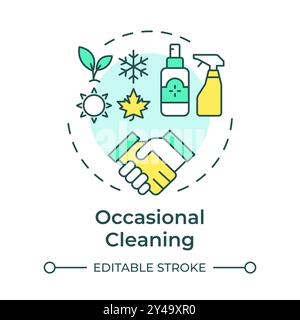 Occasional cleaning multi color concept icon Stock Vector