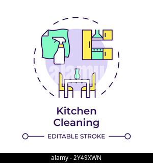 Kitchen cleaning multi color concept icon Stock Vector