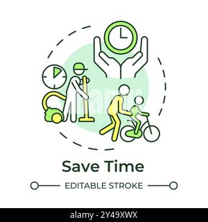 Save time multi color concept icon Stock Vector