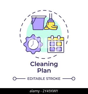 Cleaning plan multi color concept icon Stock Vector